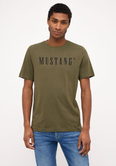 Mustang vīriešu t-krekls, olīvu zaļas krāsas цена и информация | Мужские футболки | 220.lv