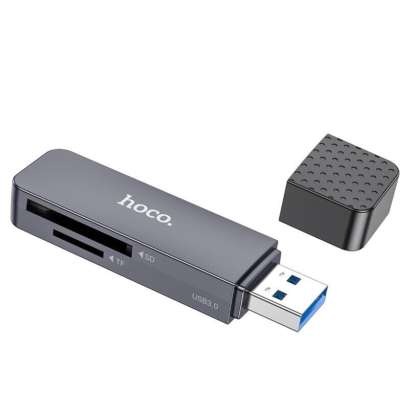 Atmiņas karšu lasītājs Hoco HB45 2-in-1 USB3.0 pelēks cena un informācija | Adapteri un USB centrmezgli | 220.lv