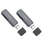 Atmiņas karšu lasītājs Hoco HB45 2-in-1 USB3.0 pelēks cena un informācija | Adapteri un USB centrmezgli | 220.lv