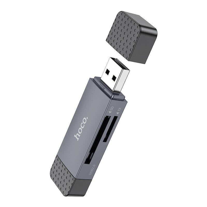 Atmiņas karšu lasītājs Hoco HB45 USB-C/USB-A 2-in-1 USB3.0 pelēks cena un informācija | Adapteri un USB centrmezgli | 220.lv