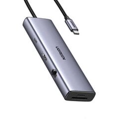 Адаптер Ugreen CM498 USB-C to 2xUSB-A + USB-C + HDMI + SD/TF + PD, серый цена и информация | Адаптеры и USB разветвители | 220.lv