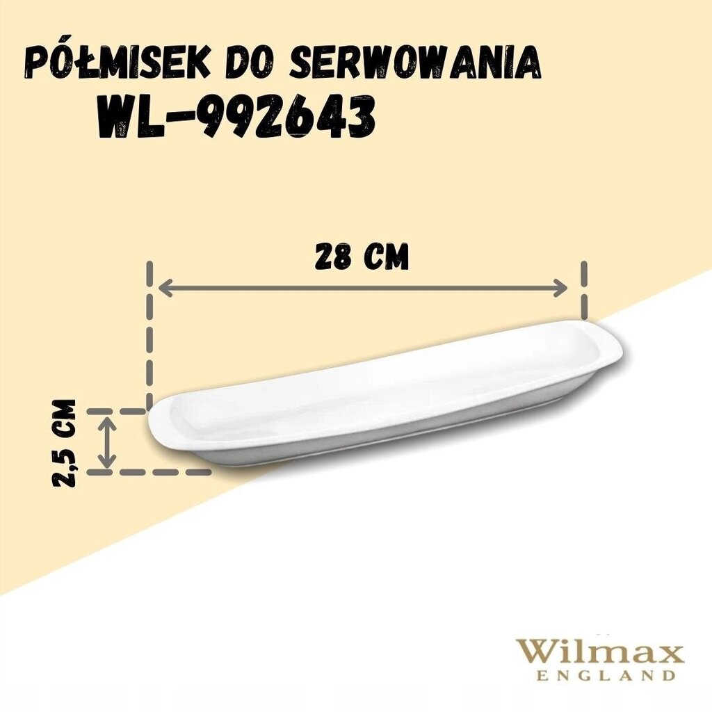 Wilmax šķīvju komplekts, 28 cm, 2 gab. cena un informācija | Trauki, šķīvji, pusdienu servīzes | 220.lv