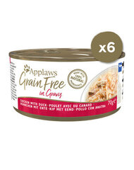 Applaws Grain Free для взрослых кошек с курицей и уткой в ​​соусе, 6х70 гр цена и информация | Консервы для котов | 220.lv