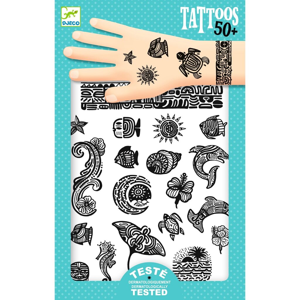 Tetovējumi Djeco DJ09248, 50 gab. cena un informācija | Kosmētikas otas, sūkļi | 220.lv