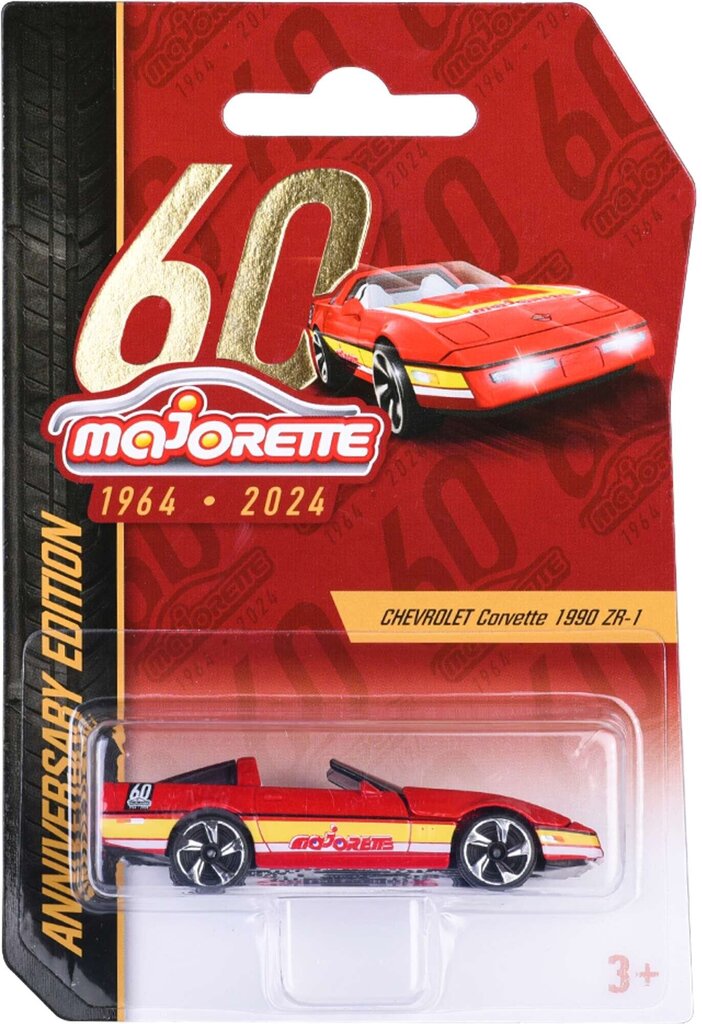 Majorette Chevrolet Corvette 1990 ZR-1 metāla automašīna, sarkana cena un informācija | Rotaļlietas zēniem | 220.lv