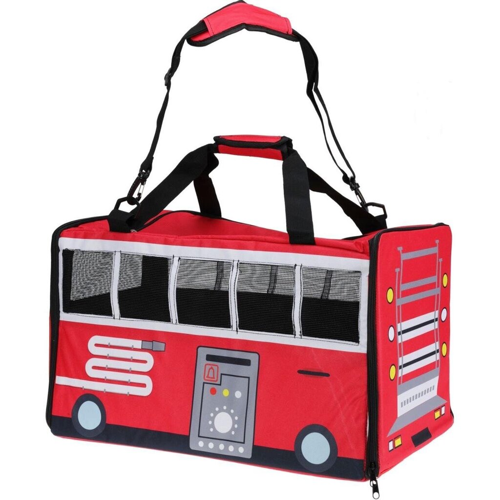 Transportēšanas soma Koopman Autobuss, 52x30x32,5 cm, sarkana cena un informācija | Transportēšanas būri, somas | 220.lv