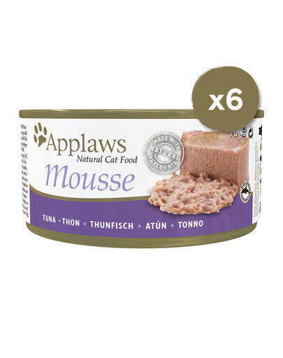 Applaws Cat Mousse pieaugušiem kaķiem, ar tunci, 6x70 g цена и информация | Konservi kaķiem | 220.lv