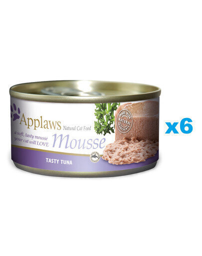 Applaws Cat Mousse pieaugušiem kaķiem, ar tunci, 6x70 g cena un informācija | Konservi kaķiem | 220.lv