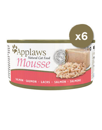 Applaws Mousse pieaugušiem kaķiem, ar lasi, 6x70 g cena un informācija | Konservi kaķiem | 220.lv