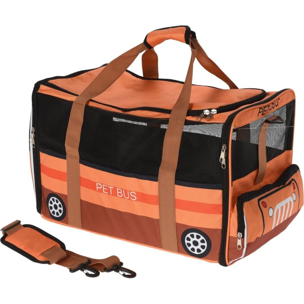 Transportēšanas soma Koopman Autobuss, 52x30x32,5 cm, oranža цена и информация | Transportēšanas būri, somas | 220.lv
