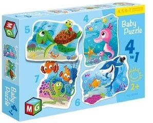 Pužļu komplekts Multigra Baby Zemūdens pasaule, 18 d. cena un informācija | Puzles, 3D puzles | 220.lv