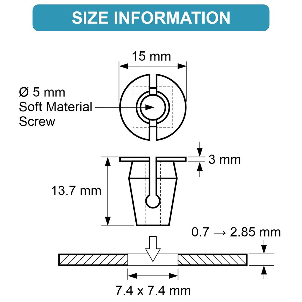 Stiprinājuma klipši riteņu korpusa ieliktnim, N90833801, 10 gab. цена и информация | Rokas instrumenti | 220.lv