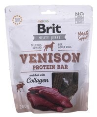 Brit Jerky Venison Protein Bar ar brieža gaļu, 200 g cena un informācija | Gardumi suņiem | 220.lv