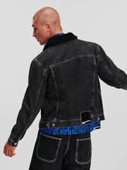 Karl Lagerfeld Jeans džinsu jaka vīriešiem Sherpa Denim Acid 563760224, pelēka cena un informācija | Vīriešu virsjakas | 220.lv