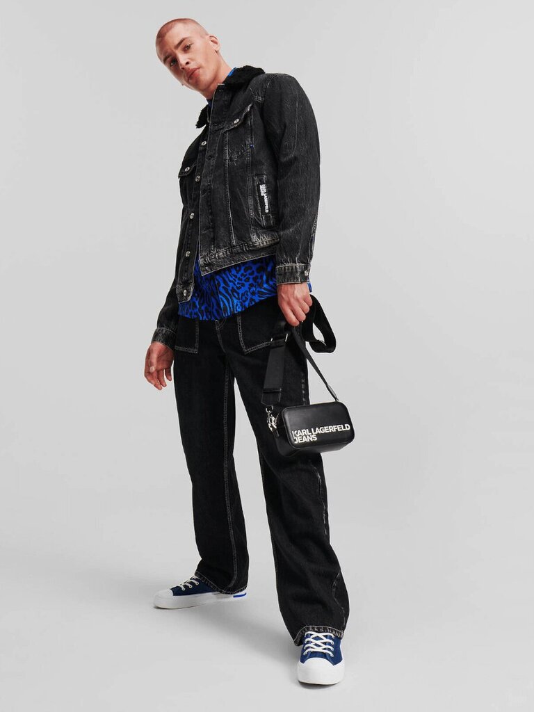 Karl Lagerfeld Jeans džinsu jaka vīriešiem Sherpa Denim Acid 563760224, pelēka цена и информация | Vīriešu virsjakas | 220.lv