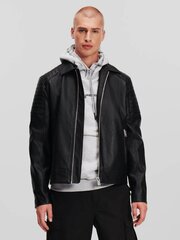Karl Lagerfeld Jeans ādas jaka vīriešiem Faux-Leather 563760228, melna cena un informācija | Vīriešu virsjakas | 220.lv