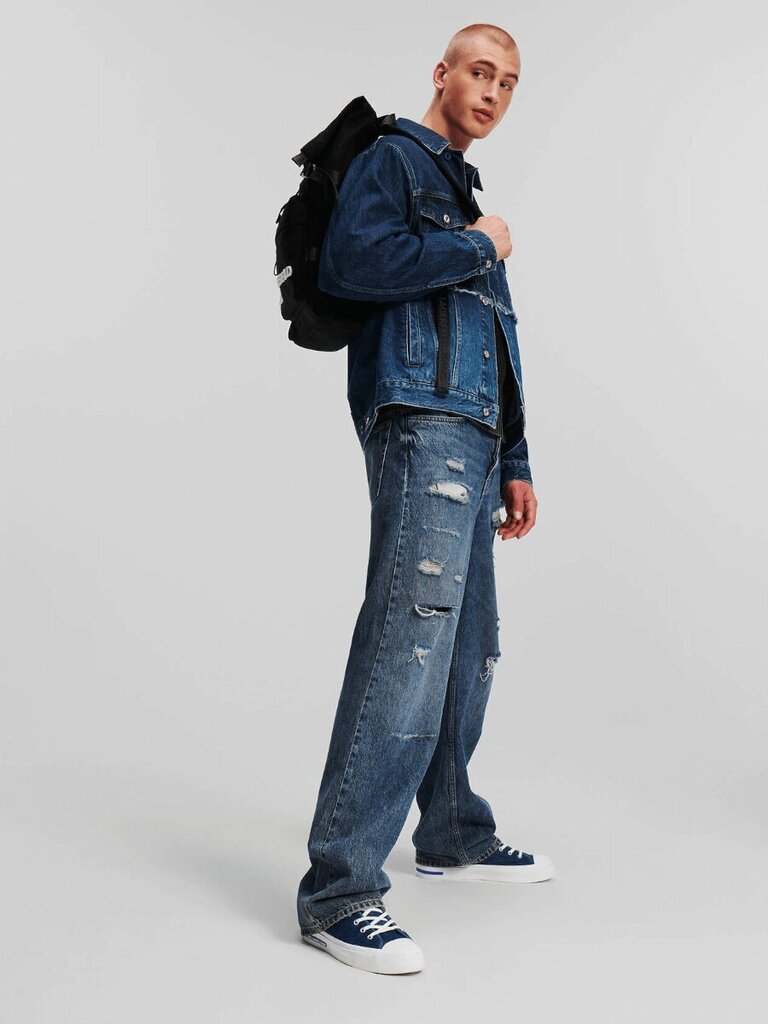 Karl Lagerfeld Jeans džinsu jaka vīriešiem Patchwork 563760243, zila cena un informācija | Vīriešu virsjakas | 220.lv