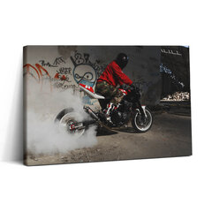 Glezna Vīrietis uz motocikla un grafiti cena un informācija | Gleznas | 220.lv