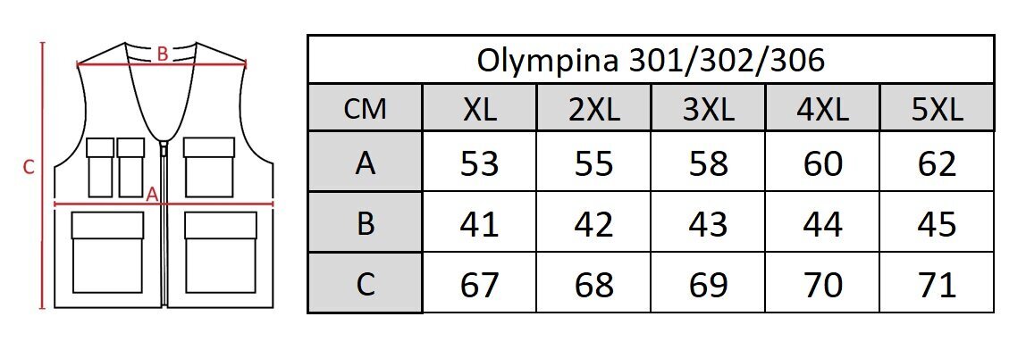 Vest vīriešiem Olymina 306, zaļš cena un informācija | Vīriešu vestes | 220.lv