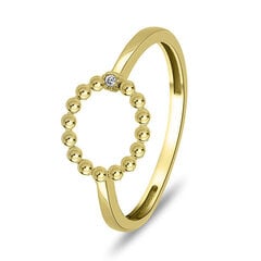 Brilio Silver Mūsdienīgs apzeltīts gredzens ar caurspīdīgu cirkonu RI009Y cena un informācija | Gredzeni | 220.lv