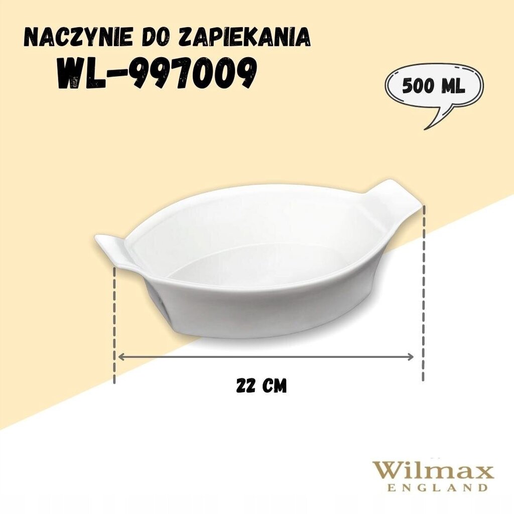 Wilmax cepamtrauks, 22 cm cena un informācija | Cepamais papīrs, trauki, formas | 220.lv