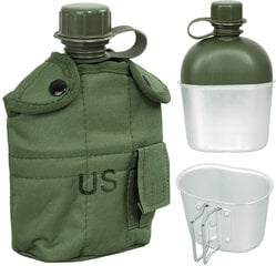 Tūristu ūdens pudele Dominator Urban Combat, zaļa, 1000 ml цена и информация | Фляги для воды | 220.lv
