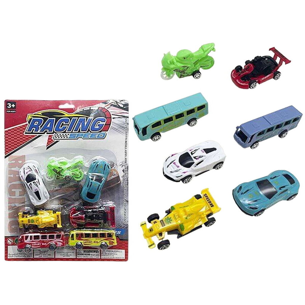 Transportlīdzekļu komplekts Bigbuy Fun Racing Speed, 7gab. cena un informācija | Rotaļlietas zēniem | 220.lv