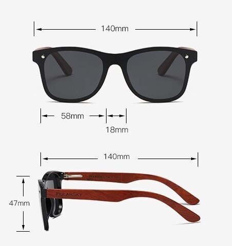 Polarizētas brilles Uv400 koka PolarSky cena un informācija | Saulesbrilles  vīriešiem | 220.lv