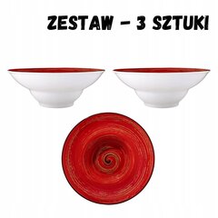 WILMAX Глубокая тарелка - красная, набор из 3 шт. цена и информация | Посуда, тарелки, обеденные сервизы | 220.lv