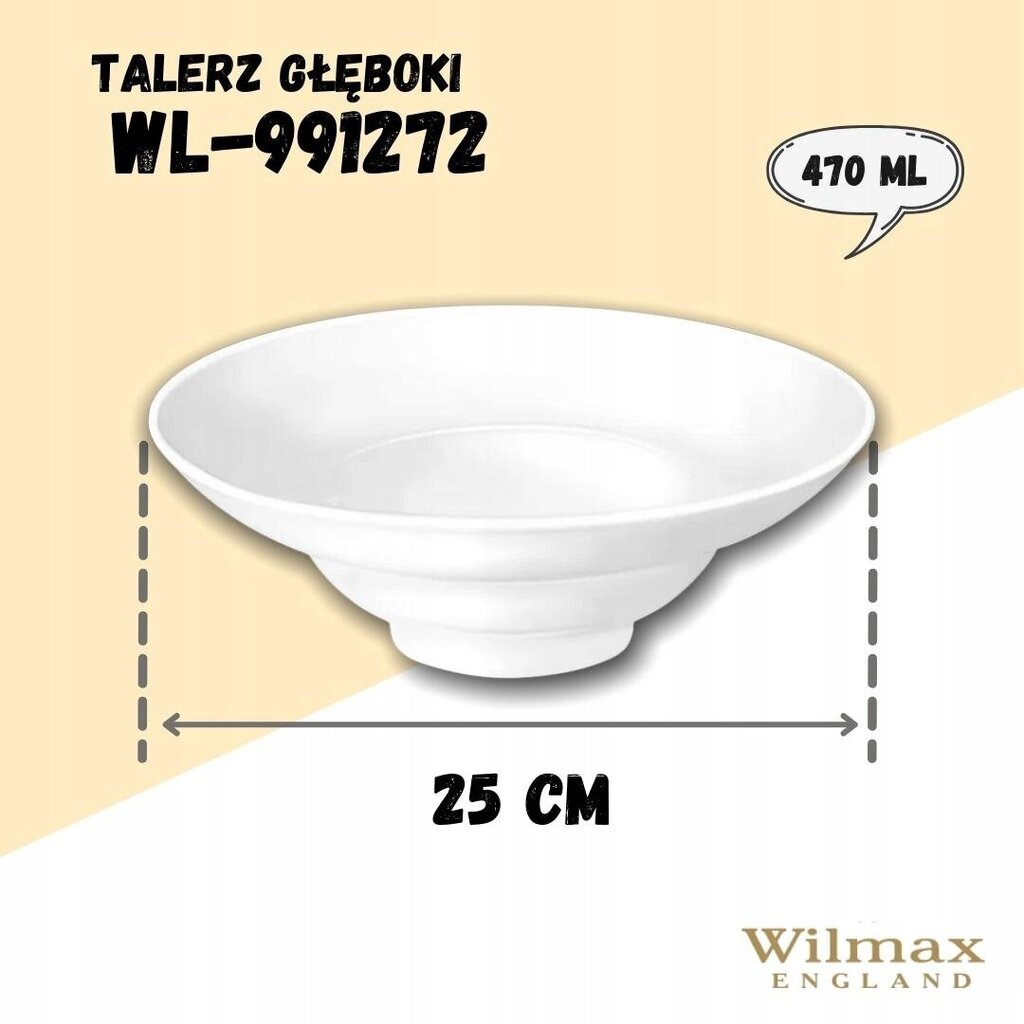 Wilmax dziļā bļoda, 25 cm, 470 ml цена и информация | Trauki, šķīvji, pusdienu servīzes | 220.lv