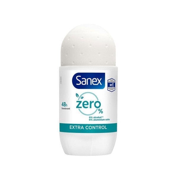 Rullīša dezodorants Sanex Zero% Extra Control sievietēm/vīriešiem, 2x50 ml cena un informācija | Dezodoranti | 220.lv
