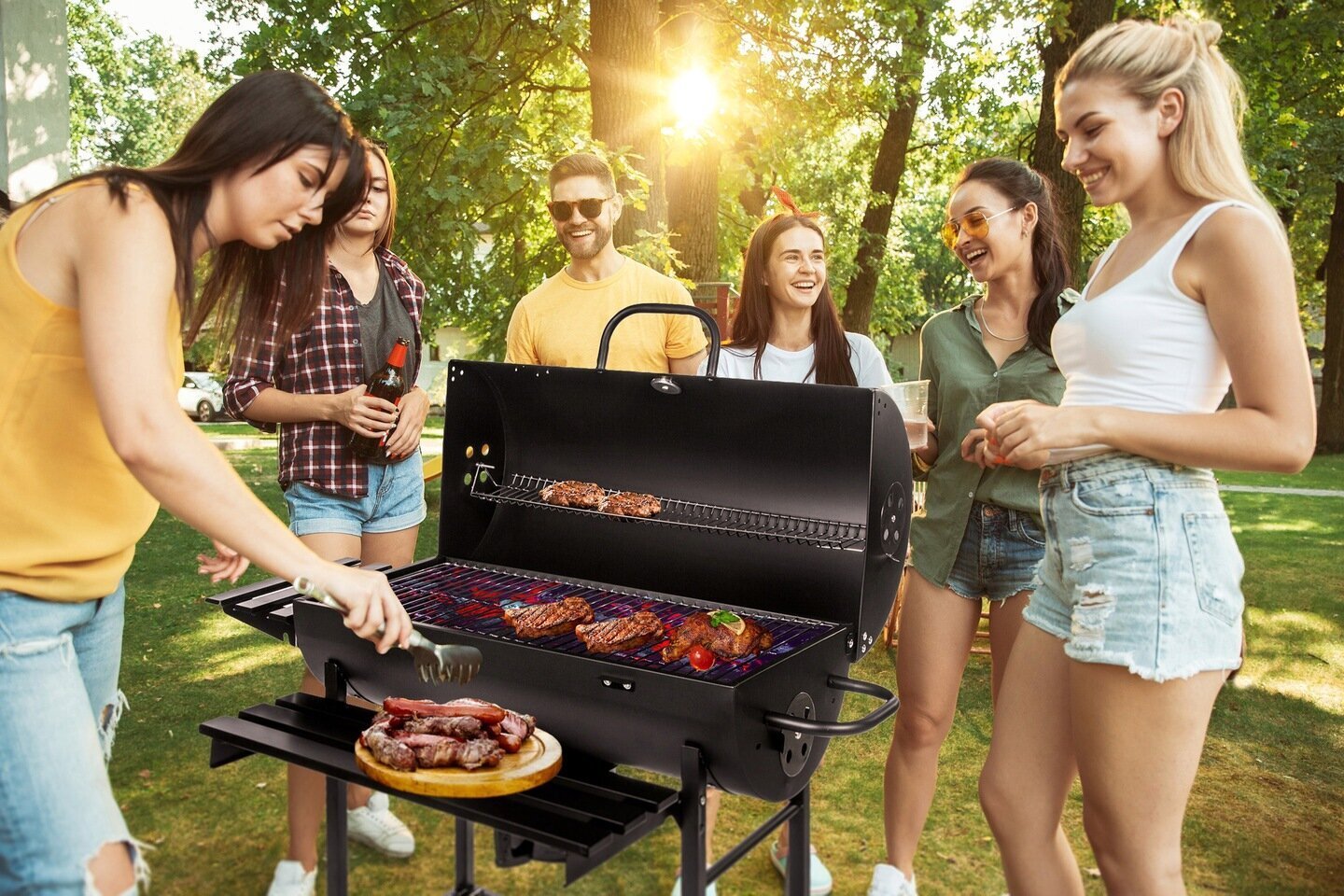 Kokogļu grils Five-Star Grill&Chill, 71 x 35 cm, melns цена и информация | Grili | 220.lv