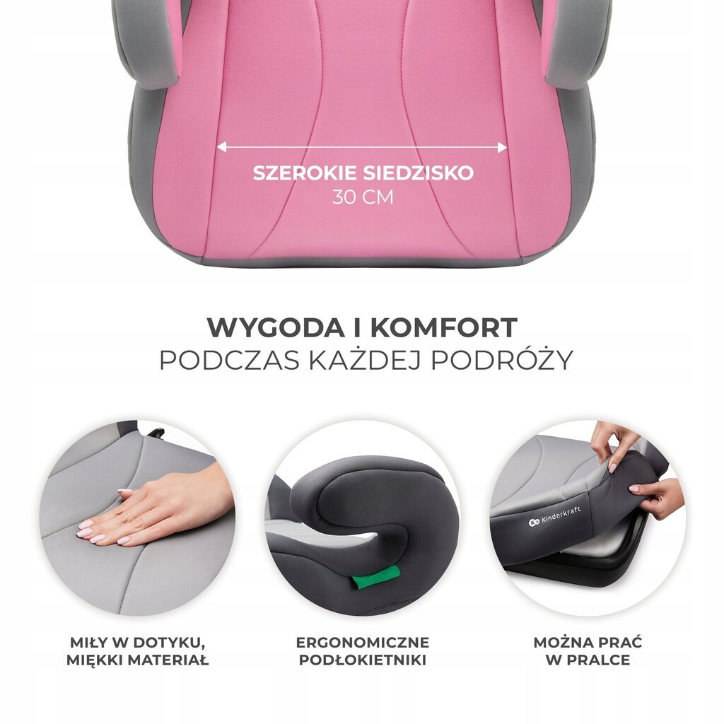 Autokrēsliņš Kinderkraft i-Boos, 15-36 kg, pink цена и информация | Autokrēsliņi | 220.lv
