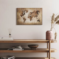 Glezna Pasaules karte izgatavota no koka cena un informācija | Gleznas | 220.lv