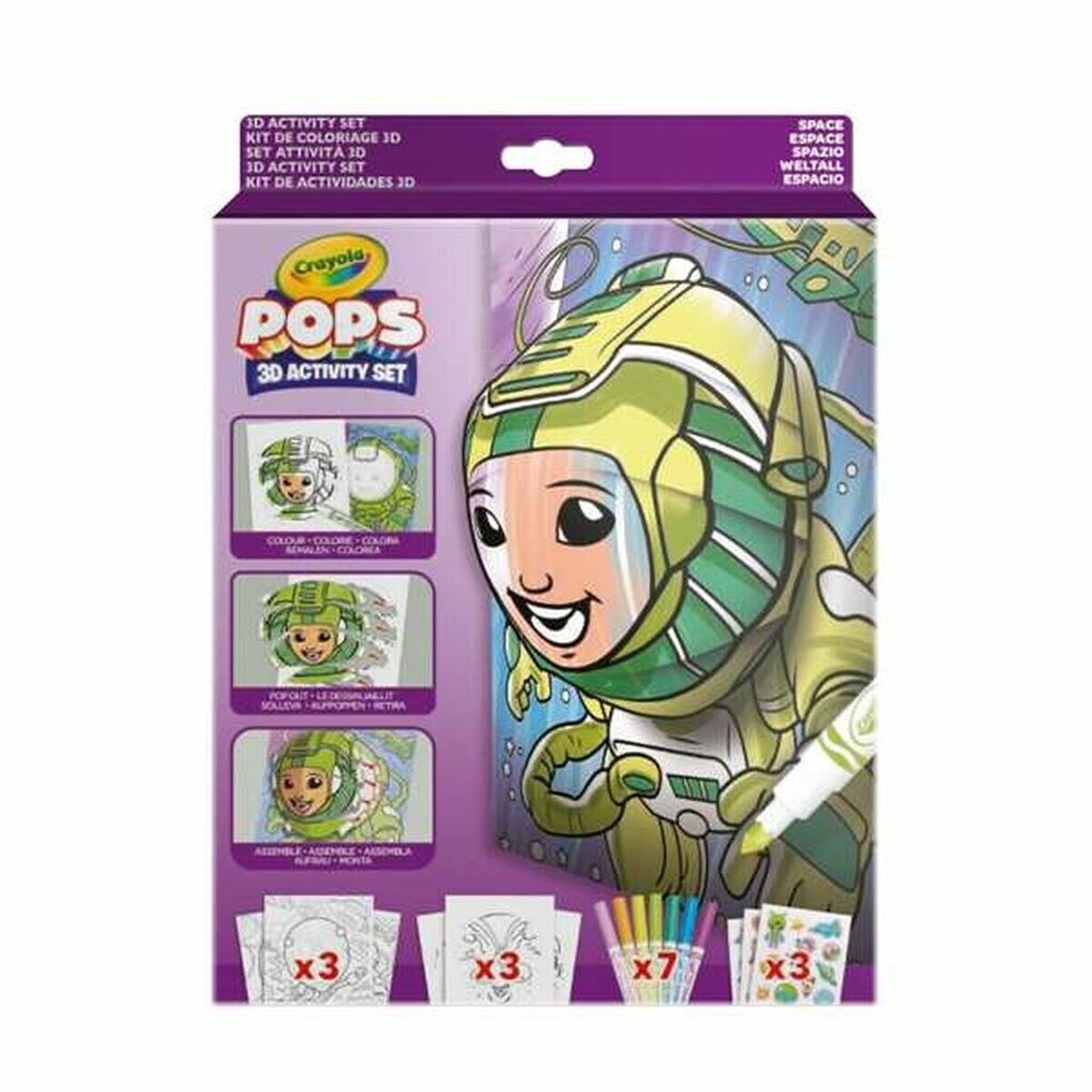 Krāsošanas komplekts Crayola 3D Color Pops Spaceship​​​​​​ cena un informācija | Modelēšanas un zīmēšanas piederumi | 220.lv