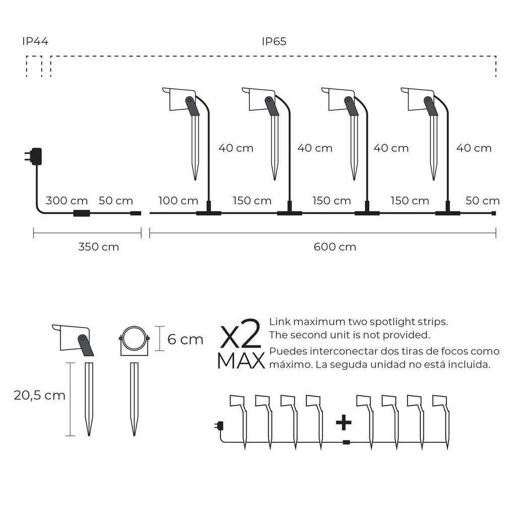 Āra Led gaismas KSIX SmartLed 3000K, 4 gab. цена и информация | Āra apgaismojums | 220.lv