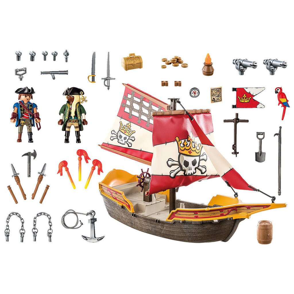 71418 Playmobil Pirates Pirate ship, 101 d​​​​​aļa cena un informācija | Konstruktori | 220.lv
