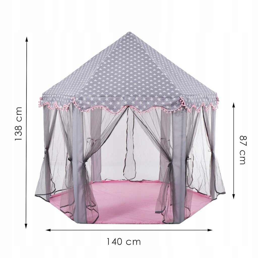 Bērnu rotaļu telts Fluxar home 5017, pelēka, 140x138 cm cena un informācija | Bērnu rotaļu laukumi, mājiņas | 220.lv