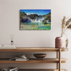 Glezna Mežu ainava un ūdenskritums cena un informācija | Gleznas | 220.lv