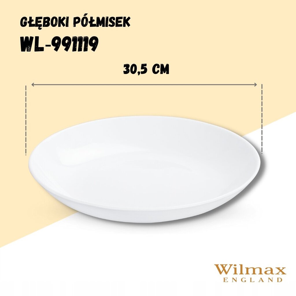 Wilmax šķīvis, 30,5 cm, balts cena un informācija | Trauki, šķīvji, pusdienu servīzes | 220.lv