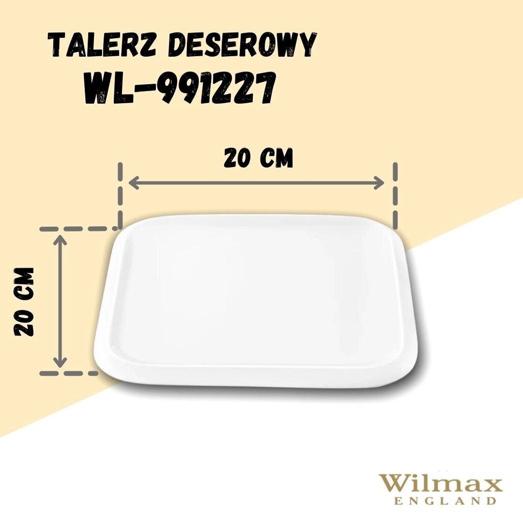 WILMAX Deserta šķīvis 20x20 cm - 6 gab. komplekts cena un informācija | Trauki, šķīvji, pusdienu servīzes | 220.lv