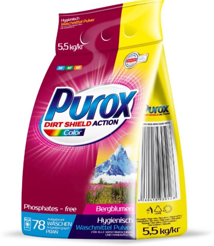 Pulveris Veļas Purox Color, 5.5 kg цена и информация | Veļas mazgāšanas līdzekļi | 220.lv