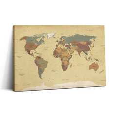 Glezna Pasaules karte vintage stilā cena un informācija | Gleznas | 220.lv
