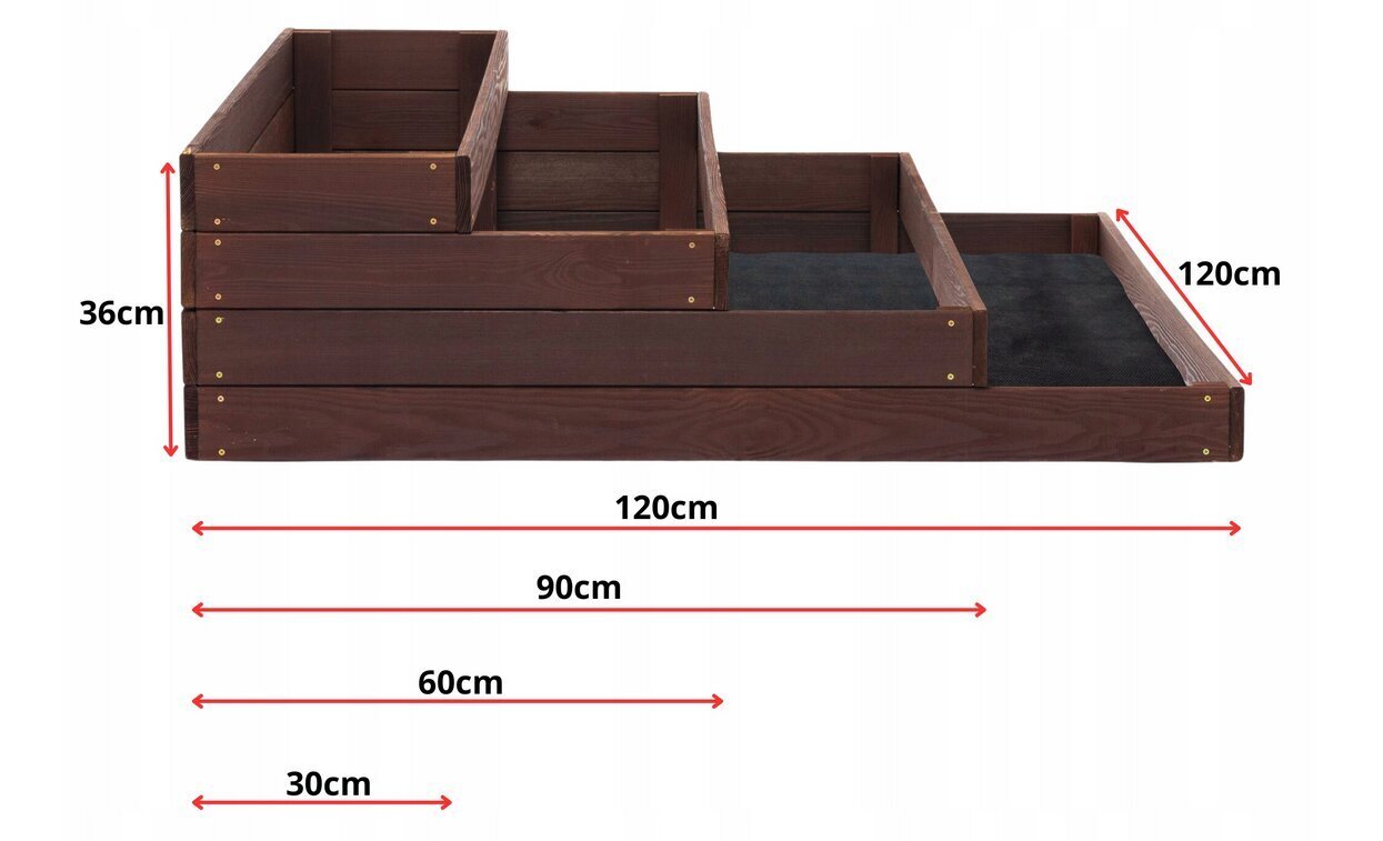 Paaugstināta koka dārza dobe SunWood, 120x120 cm цена и информация | Siltumnīcas | 220.lv