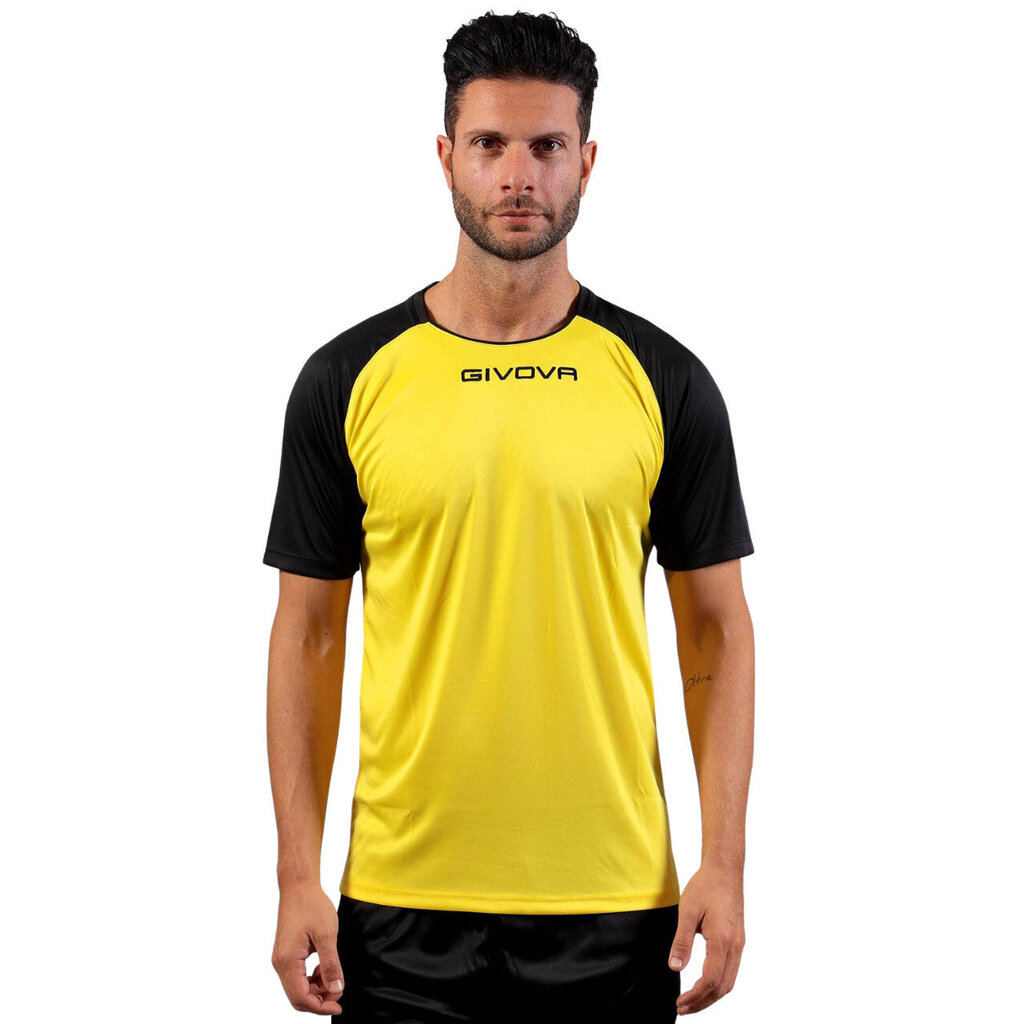 T-krekls vīriešiem Givova Capo Interlock, dzeltens/melns cena un informācija | Vīriešu T-krekli | 220.lv