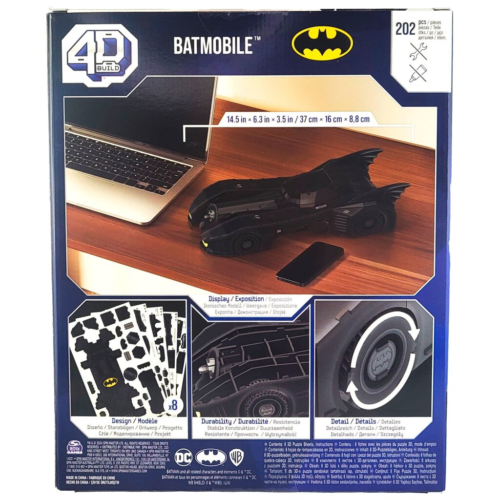 4D konstruktors Spin Master Batman Batmobile, 202 d. cena un informācija | Konstruktori | 220.lv