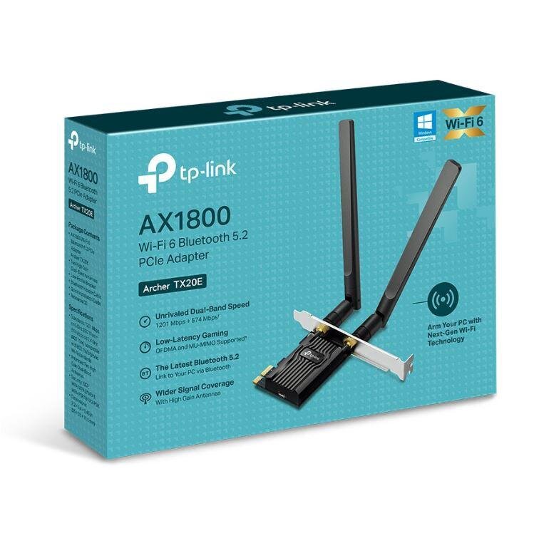 TP-LINK TX20E AX1800 BT5.2 WI-FI 6 ADAPT cena un informācija | Kontrolieri | 220.lv