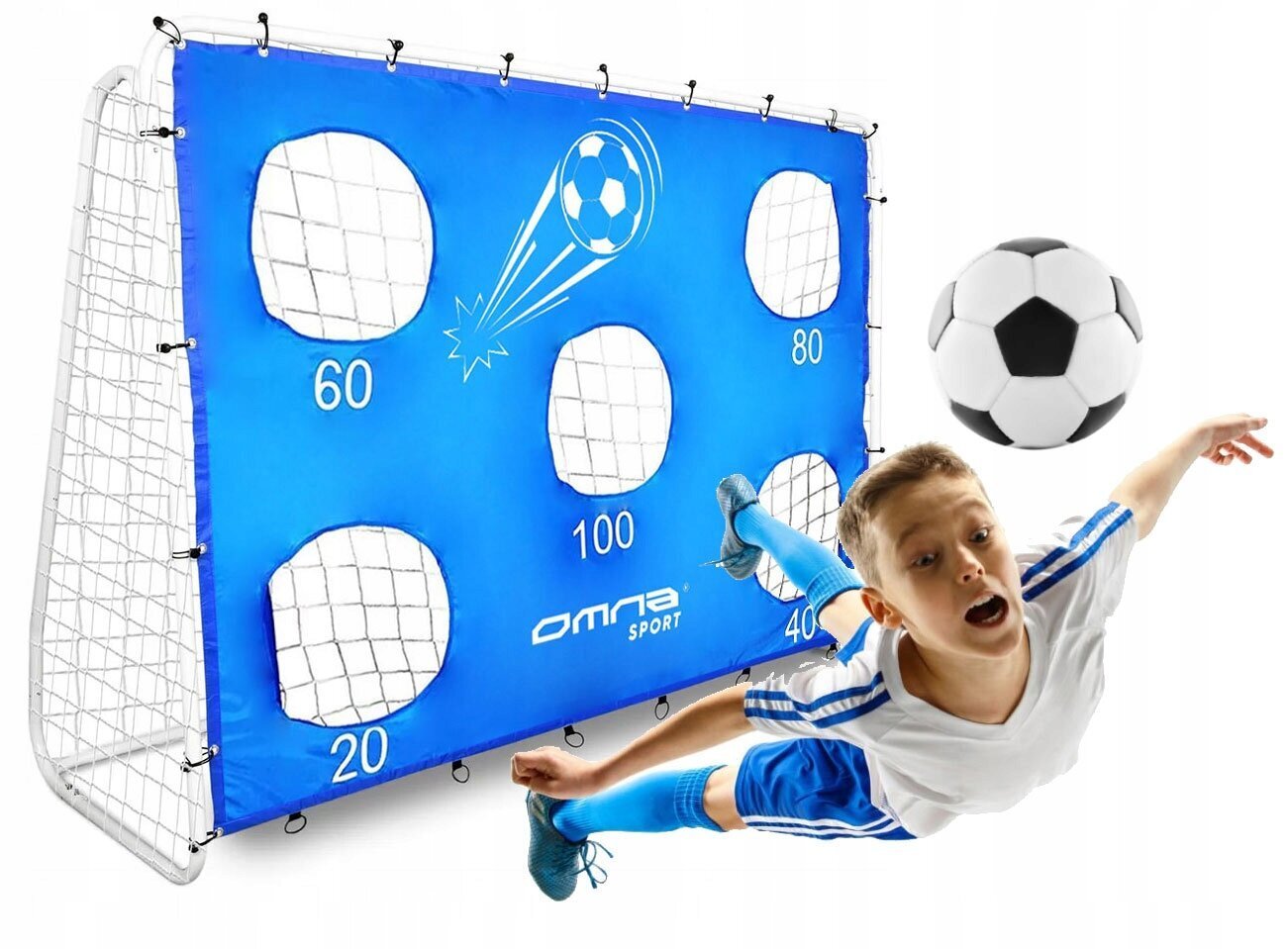 futbola vārti, Omna213x150x90 cm cena un informācija | Futbola vārti un tīkls | 220.lv