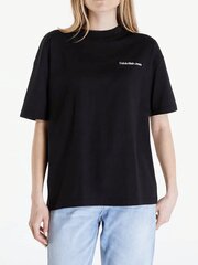 Футболка CALVIN KLEIN JEANS Embroidered Slogan Boyfriend Black J20J223701BEH 560077509 цена и информация | Футболка женская | 220.lv