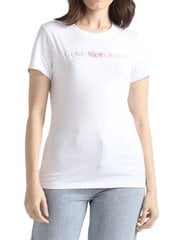 Calvin Klein Jeans T-krekls sievietēm Diffused Institutional Slim 560077484, balts cena un informācija | T-krekli sievietēm | 220.lv